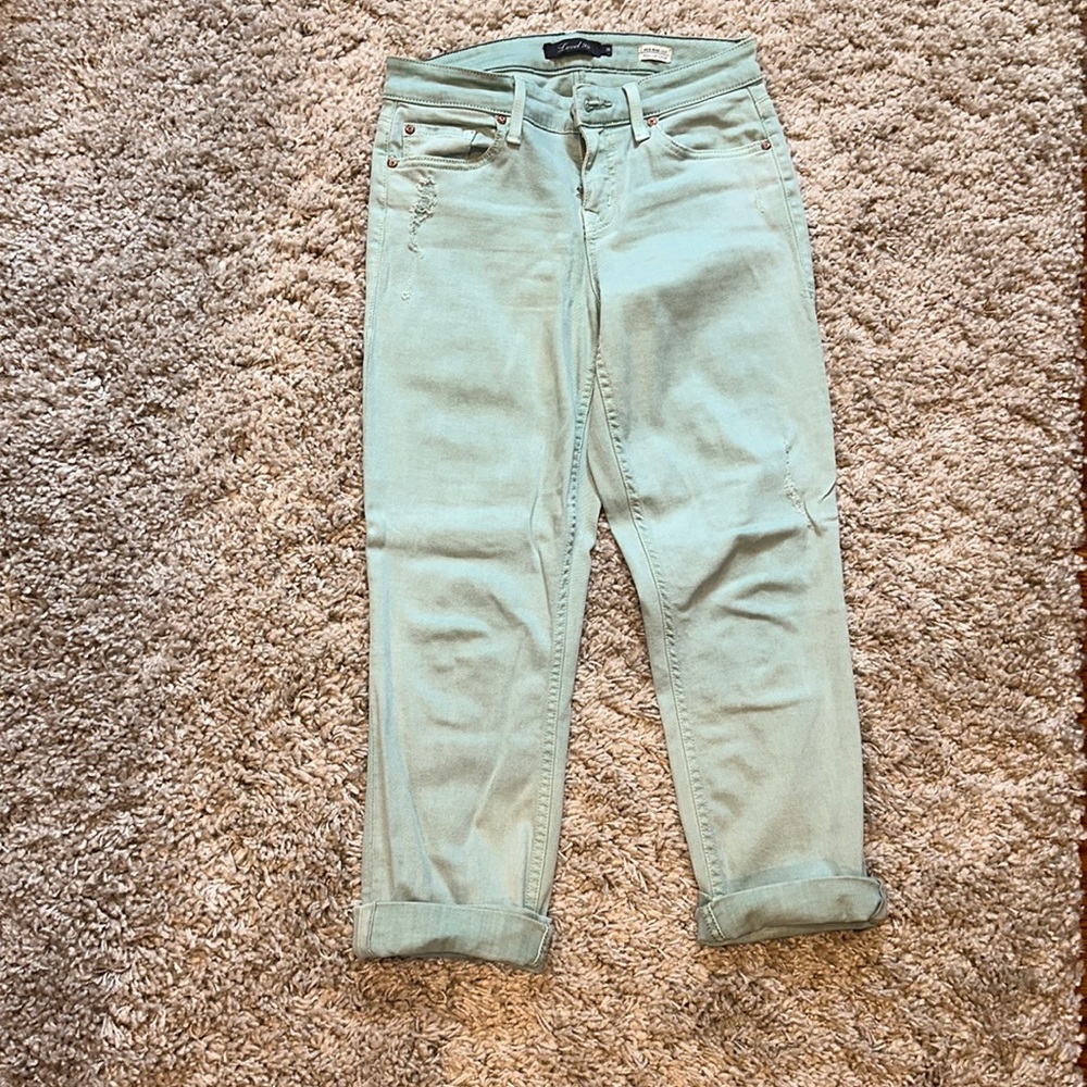 Level 99 mid rise lulu roll up crop size 26 - mint green